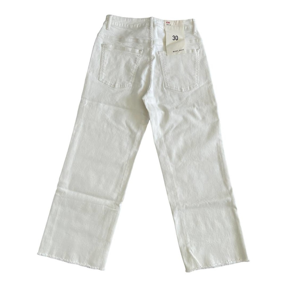 Warp + Weft Regular Wide-Leg High-Rise Jeans White Size US 30 - Picture 2 of 6